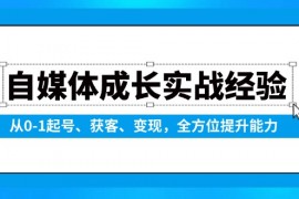 实战（13963期）自媒体成长实战经验，从0-1起号、获客、变现，全方位提升能力01-11中创网