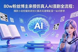 （18581期）80w粉丝博主亲授仿真人AI漫剧全流程：爆款小说挖掘到原创文案改写建模配音一站式教学