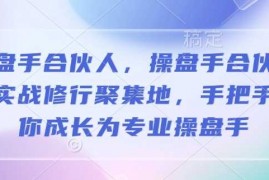 创业项目操盘手合伙人，操盘手合伙人的实战修行聚集地，手把手带你成长为专业操盘手01-23冒泡网