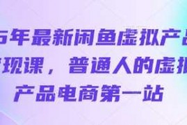 25年最新闲鱼虚拟产品变现课，普通人的虚拟产品电商第一站