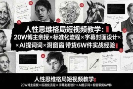 （19538期）人性思维格局短视频教学：20W博主亲授×标准化流程×字幕封面设计×AI提示词×橱窗带货6W件实战经验